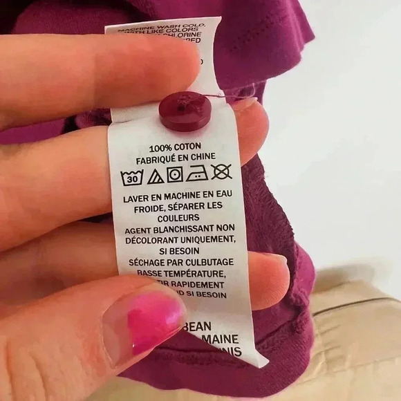 NWOT LL Bean Maroon Burgundy Button Up Long Sleeved Shirt Women's Size M - Picture 5 of 5